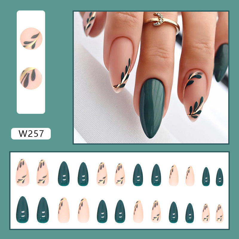 Cool Green Leaf Nails - Removable (Wholesale)