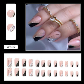 Cute and Cool Halloween/Christmas Fall Nails: 24-Piece Set