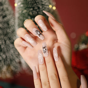 Christmas Press-On Fall Nails Set with Nail Tips