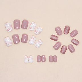 Simple Pink Ombre Shimmer Nail Stickers