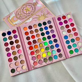 96-Color Cartoon Eye Shadow Palette - Matte, Shimmer, Glitter