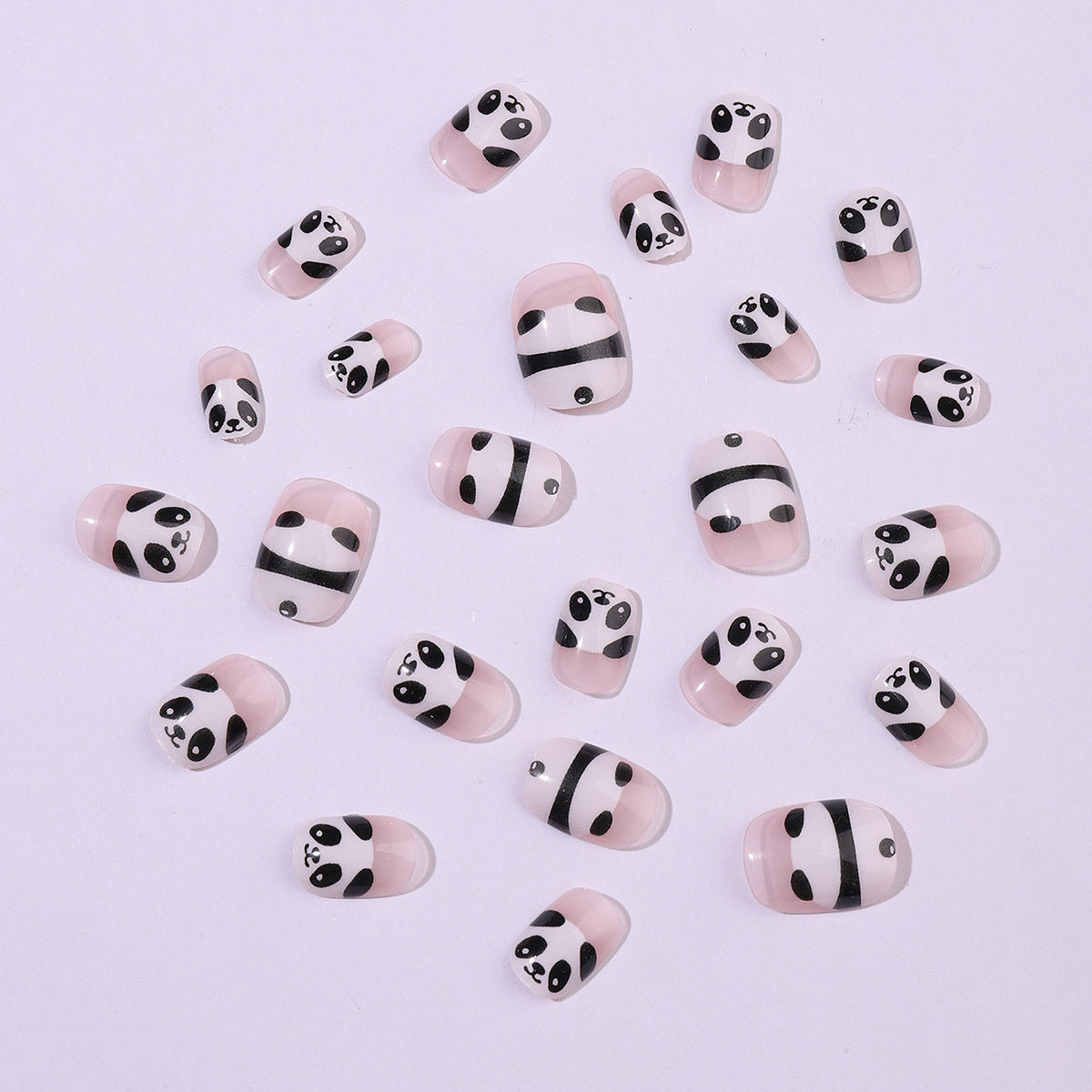 Cute Panda Children's Detachable Hand-Painted Nail Wraps