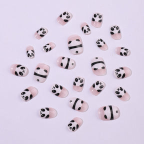 Cute Panda Children's Detachable Hand-Painted Nail Wraps