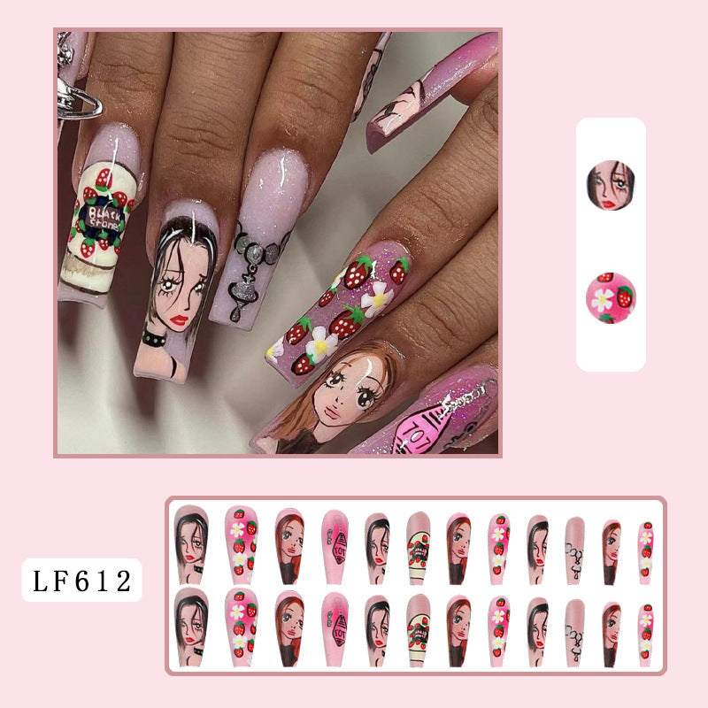 Sweet Cool Girl Strawberry Cake Nail Tip