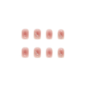 Wholesale Pink Translucent Thin Nails - Pre-made Nail Stickers (24-Piece)