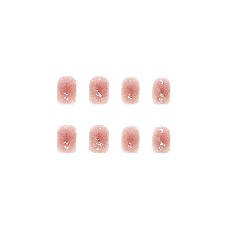 Wholesale Pink Translucent Thin Nails - Pre-made Nail Stickers (24-Piece)