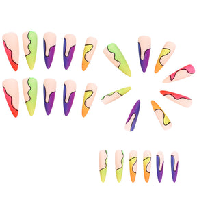 Removable Rainbow French Nail Tips for Wearable Manicures