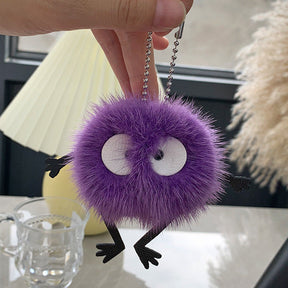 Cute Mink Fur Coal Ball Keychain - Car Charm