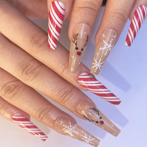 Christmas Best-Seller Medium Ballet Reindeer Plaid Snowflake Nail