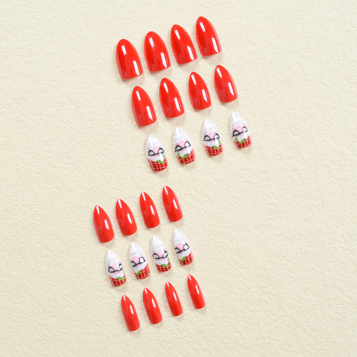 Cute Hand-Painted Sunglasses Santa Christmas Nails