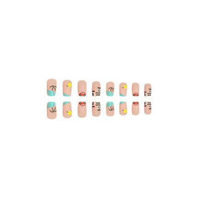 Summer Beach Short Square Nails - Seagull Design