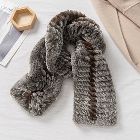 Warm Real Rabbit Fur Scarf - Winter Accessory