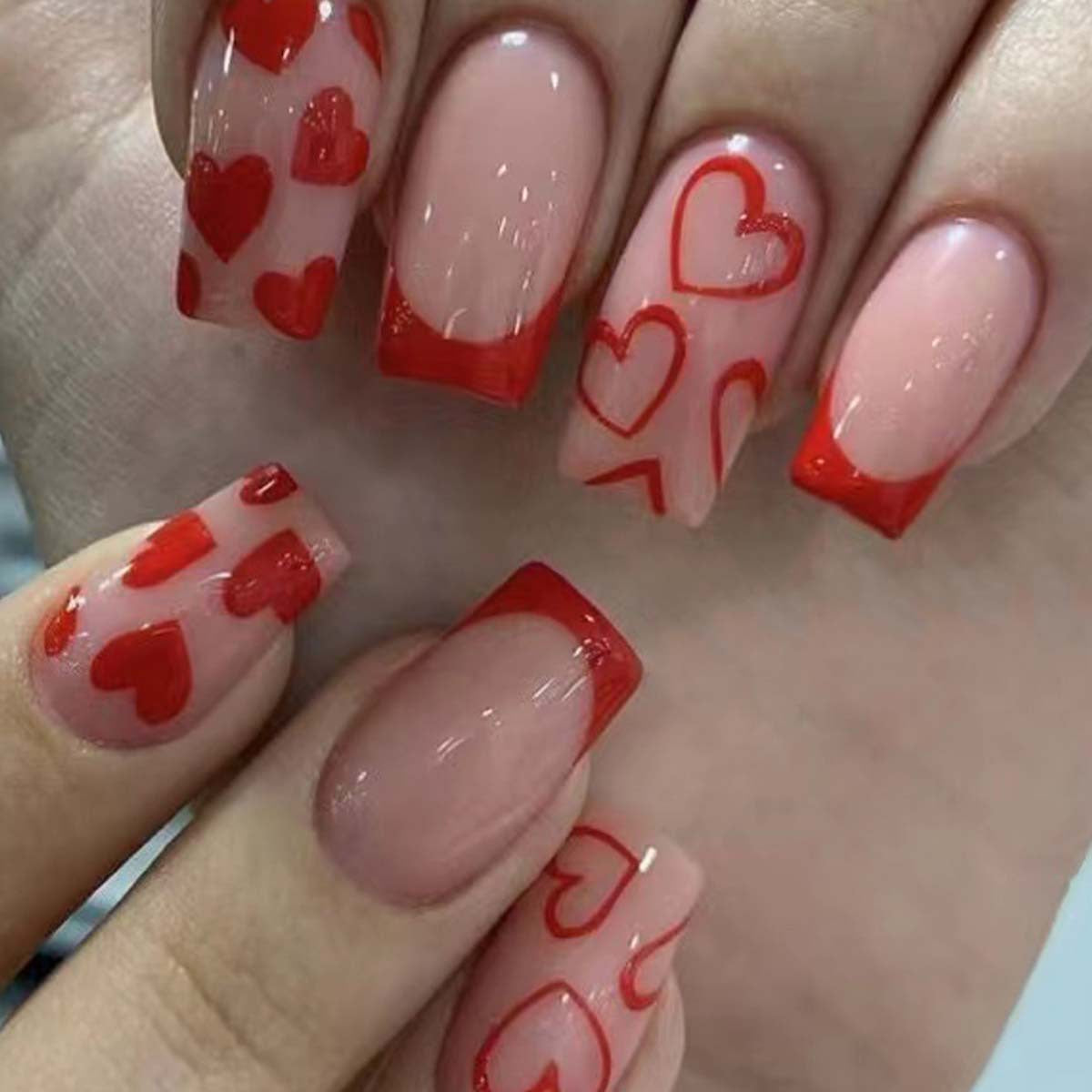 Valentine's Day Heart Red Nail Stickers