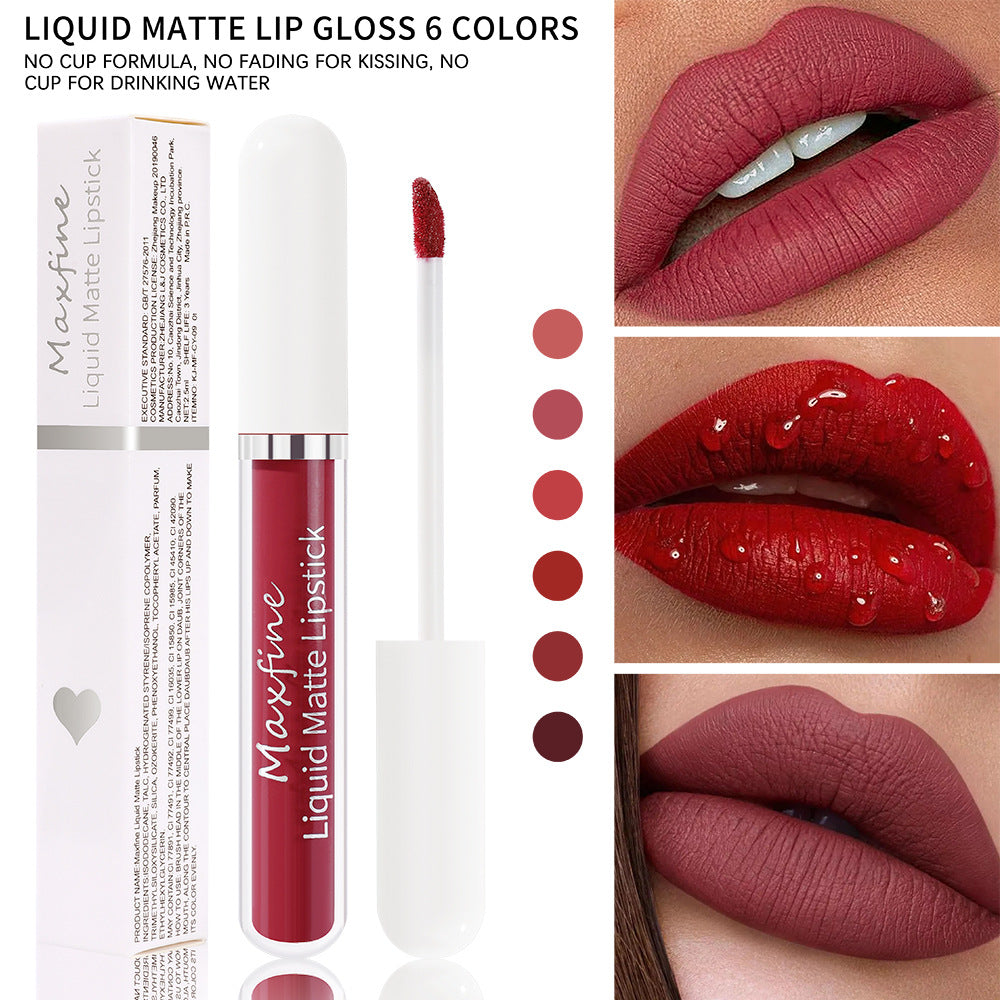 High-Pigment Matte Liquid Lipstick - Long-Lasting, Waterproof, Hydrating