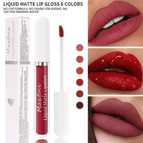 High-Pigment Matte Liquid Lipstick - Long-Lasting, Waterproof, Hydrating