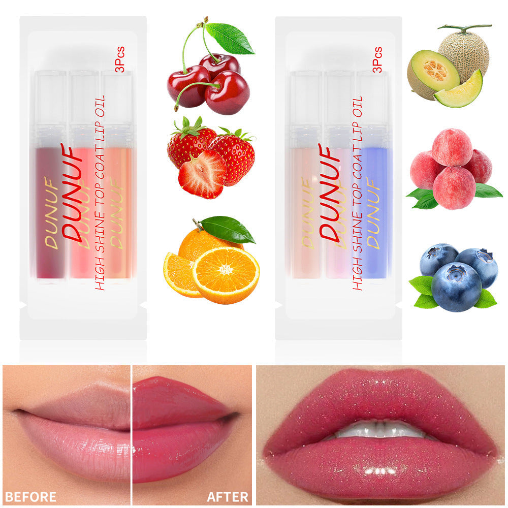 3-Pack Fruit Flavored Temperature-Changing Lip Oil