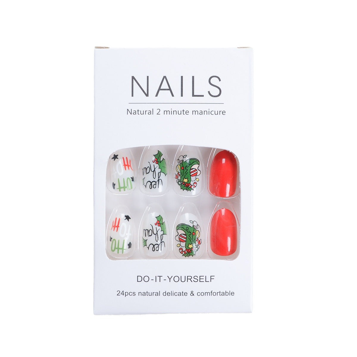 Cute Santa Claus Christmas False Nails