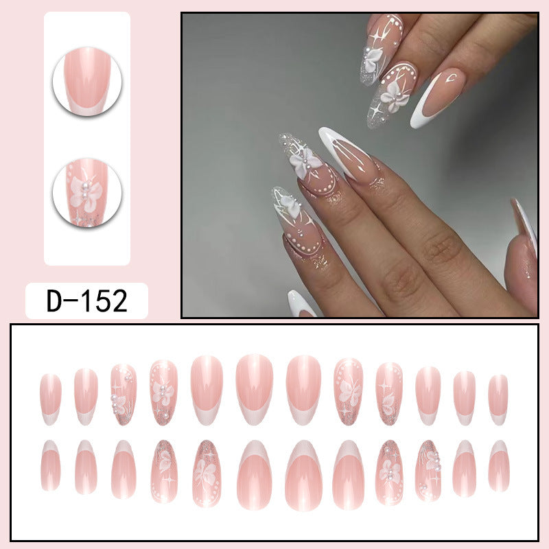 Fashion French White Butterfly Nail Art Set