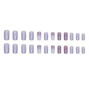 Shiny Aurora Silver Purple Nails Sweet Cool Flash Powder