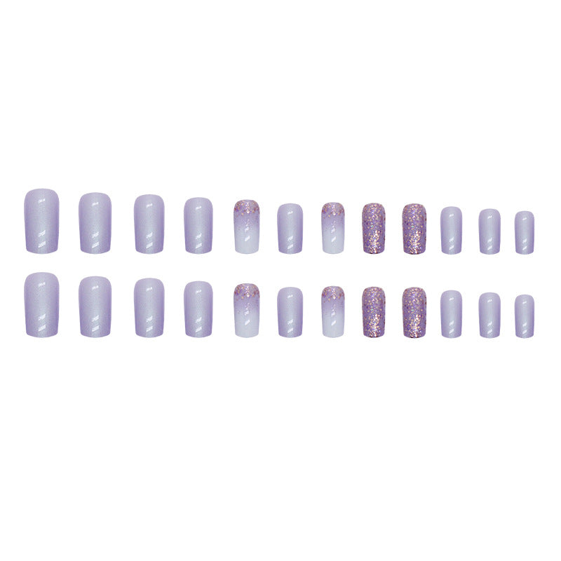 Shiny Aurora Silver Purple Nails Sweet Cool Flash Powder