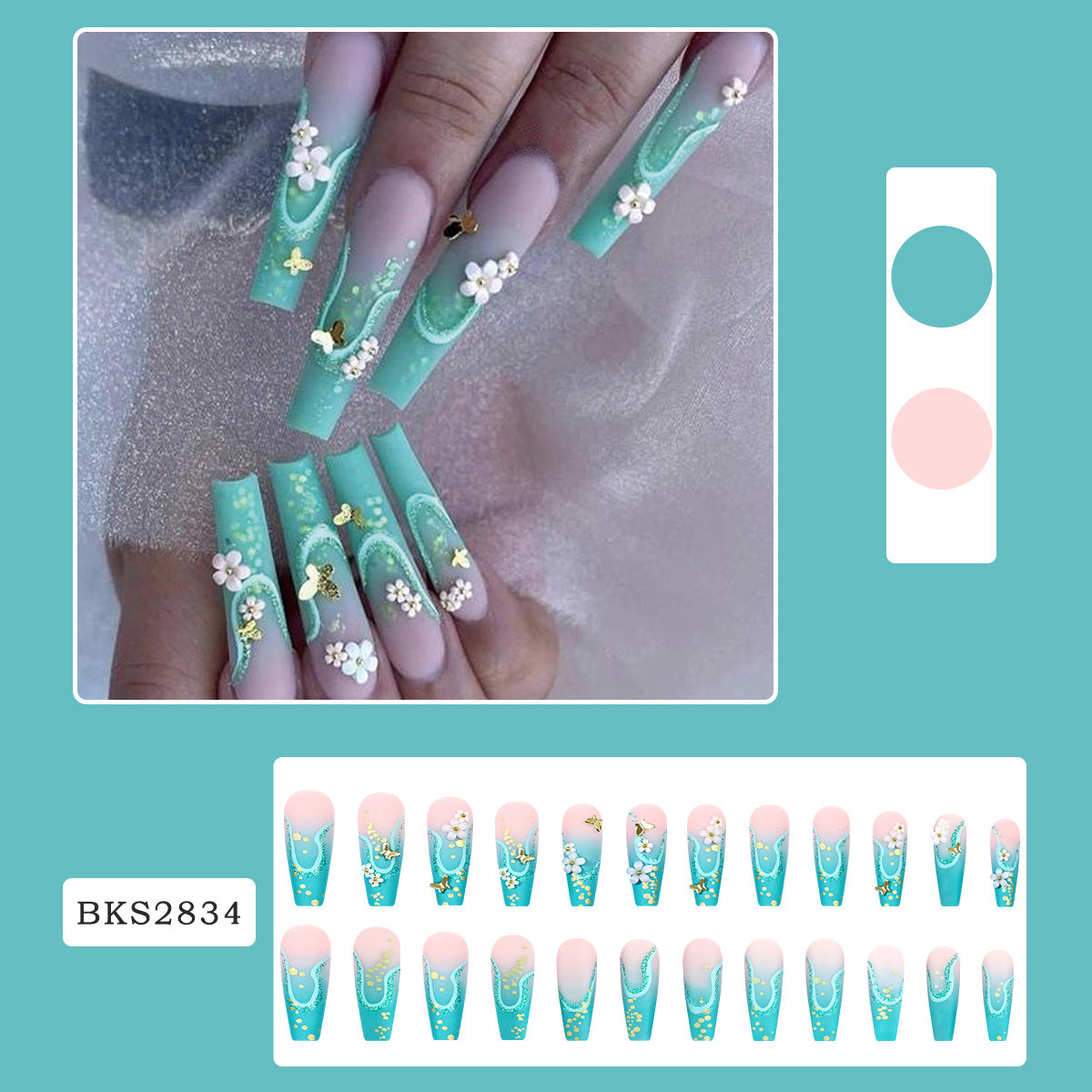 3D Camellia Butterfly Nail Tips