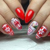 Christmas Gift Gloves and Snowflake Lantern Nails