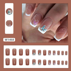 Aurora Flash Leopard Print Fall Nails 24 Pieces