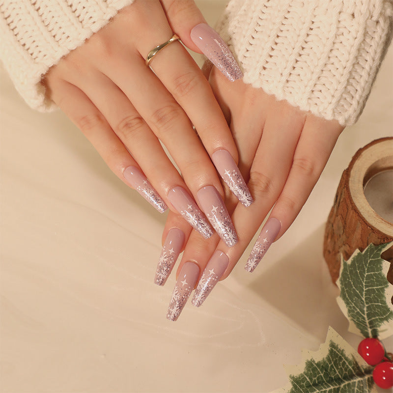 Christmas Press-On Fall Nails Set with Nail Tips