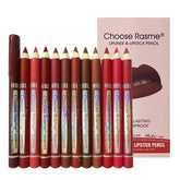 12-Color Matte Lip Liner - Long-Lasting, Velvet Finish