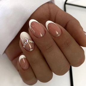 Minimalist French Round Gradient Nails, Sweet Teen Style