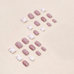 Simple Pink Ombre Shimmer Nail Stickers