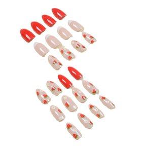 Strawberry French Tip Nails, White and Stylish