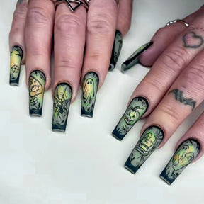 Halloween Pumpkin Ghost Nails, Creative and Unique