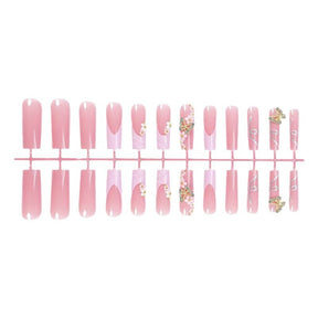 24-Piece Water Pipe Nail Tips with Butterfly Design