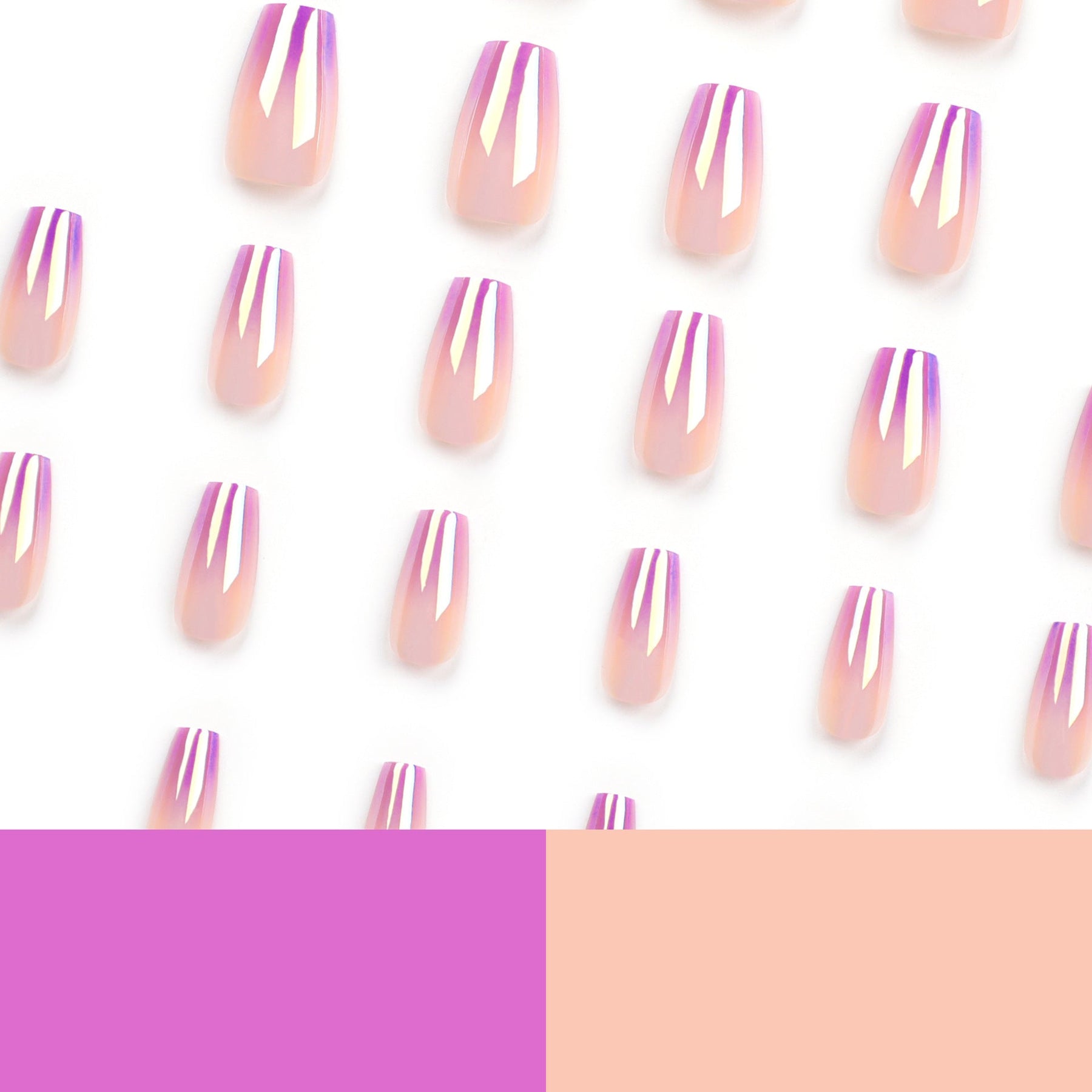 Retro Gradient Laser Nail Art Tips, Wearable Nail Patches