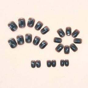 Short Midnight Blue Nails - Ins Style, Sweet & Cool