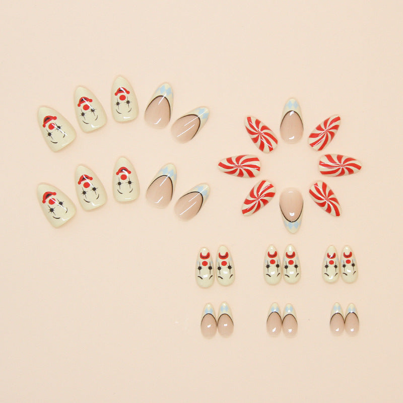 Clown Mask Nails, Sweet and Cool, Removable French Nails