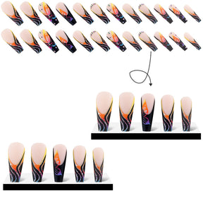 Butterfly Flame Glitter Nail Tips