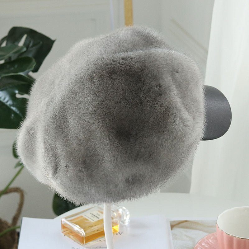 Elegant Mink Fur Beret - Winter Fashion Must-Have