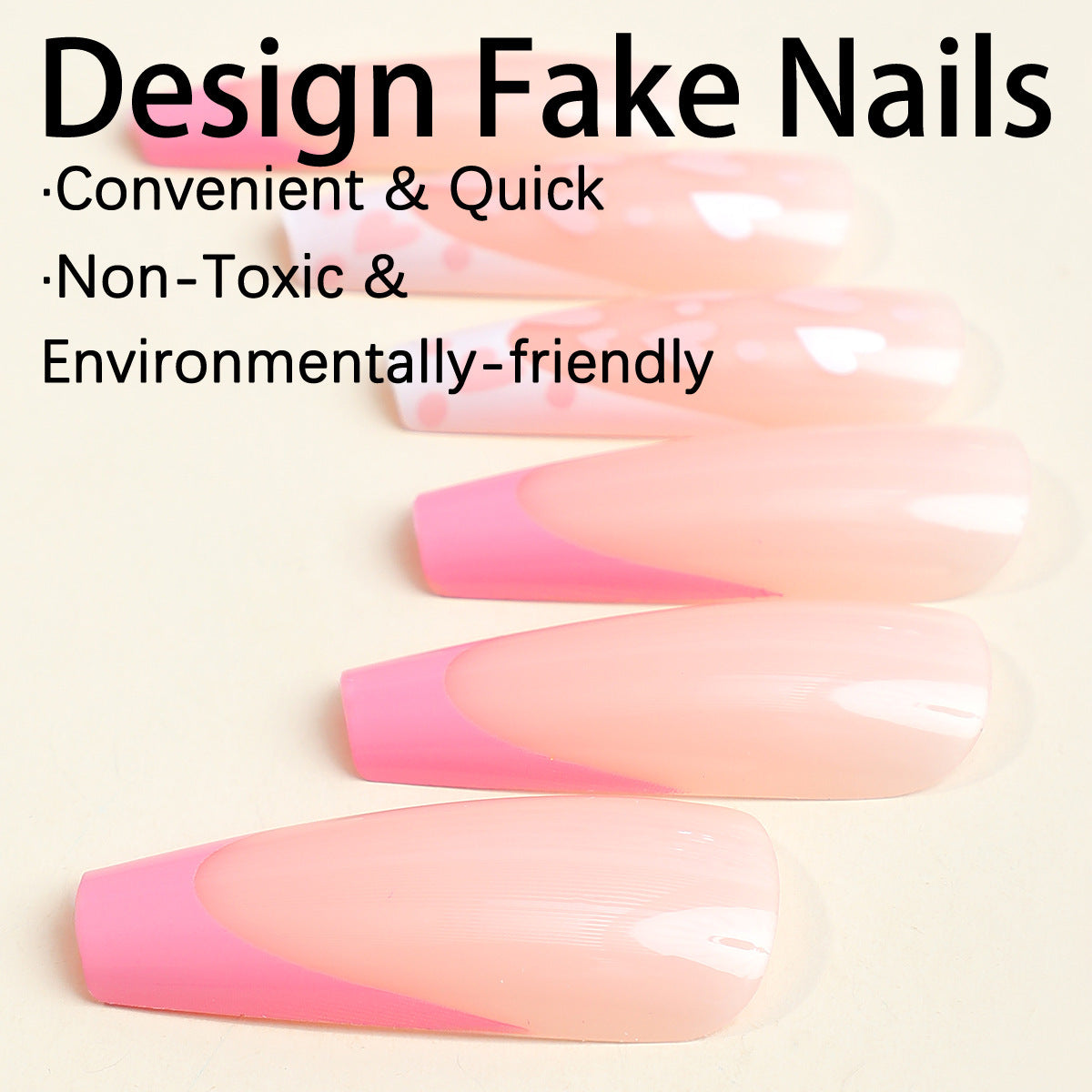 Pink French Tip Detachable Water Pipe Nails