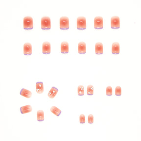 Short Blush Peach French Removable Nail Tips