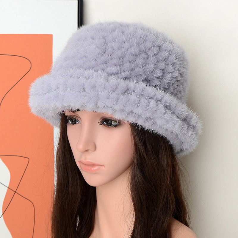 Elegant Mink Fur Beret - Winter Fashion Accessory