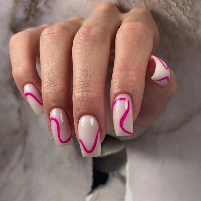 Simple Elegant Line Mid-Length Nail Stickers