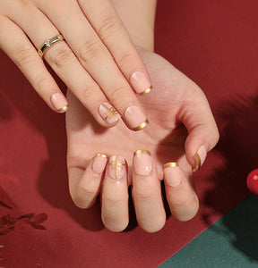 Christmas Press-On Fall Nails Set with Nail Tips