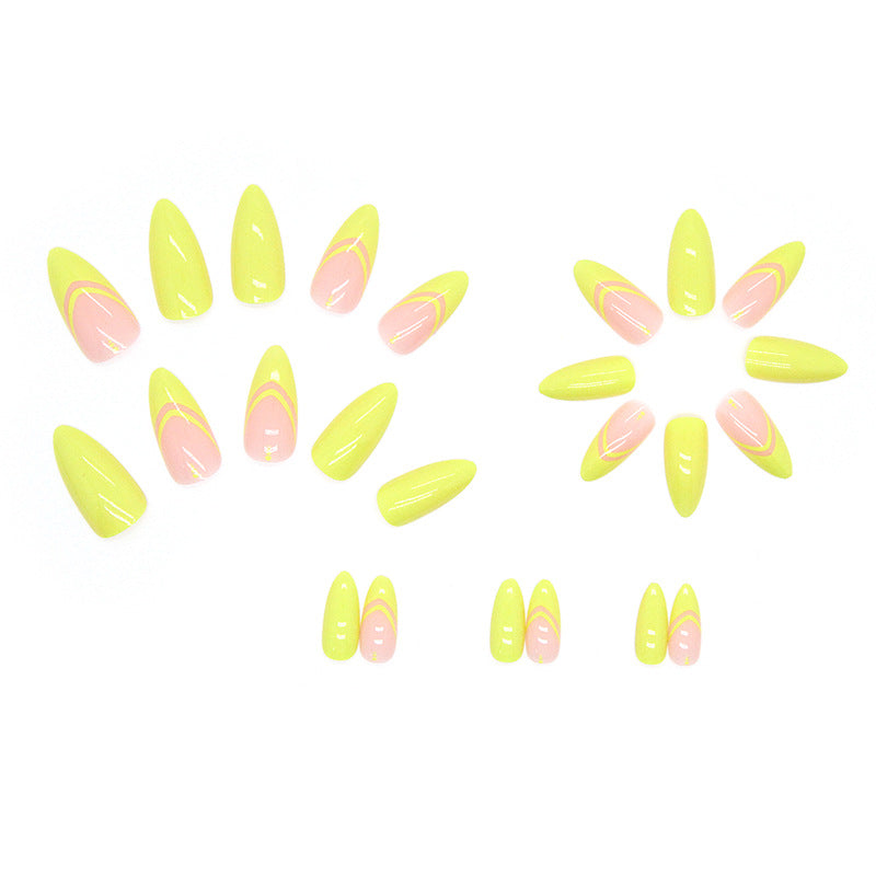 Pure Desire Clear Yellow French Style Fall Nails: 24-Piece Set