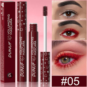 DUNUF Colored Mascara, Long-Lasting Waterproof, Thickening and Lengthening