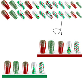 Christmas Nail Decals - European Style, Mid-Length