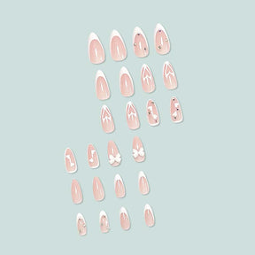 Soft Heart 3D Bow Glitter Nail Stickers