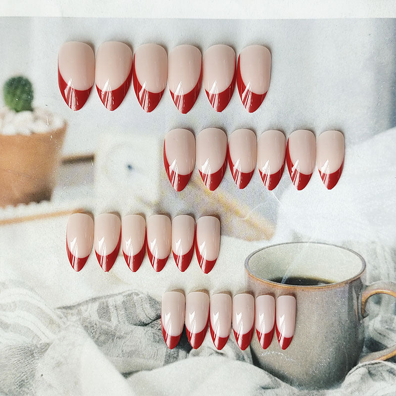 24-Piece French Drop Shape Fall Nails