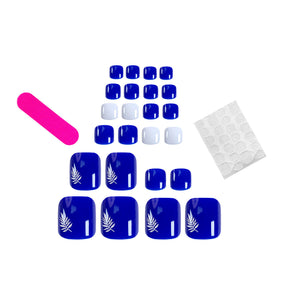 Solid Sapphire Blue Toe Nail Stickers